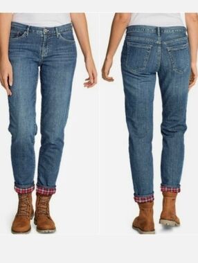 Y2K Eddie Bauer Gorpcore Flannel Lined Jeans size 6